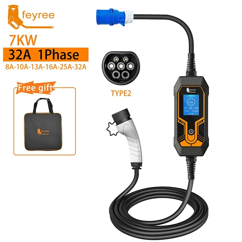 Feyree EV Charger 7kW 32A 1 Phasa